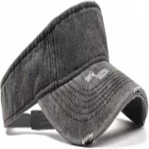 앤디키 스포츠 레트로 찢어진 선바이저 모자 조절 가능한 빈 탑 야구 코튼 볼 캡 여성용 및 남성용