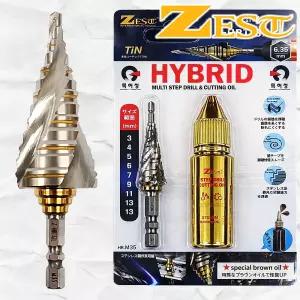 제스트 3-13mm 스텝드릴 비트 천공 타공 드릴날 임팩 육각 티타늄 멀티 하이브리드 만능 기리날 절삭유 포함 Z-HBT13XS
