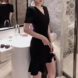 봄원피스 핏이 예쁜 프릴 스커트 데이트룩 하객룩 트임 원피스