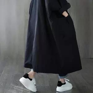 바람막이 여성 2컬러 간절기 빅사이즈 오버핏 후드롱코트 점퍼