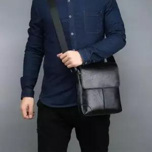 남성용 세련된 인조가죽 숄더 크로스백 데일리 가방