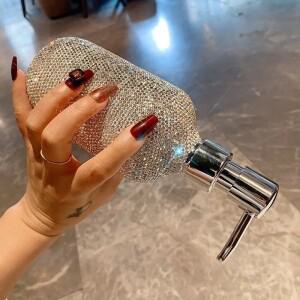 블링 다이아몬드 샴푸 샤워 젤 별도 병 빈 호텔 비누 디스펜서 재사용 가능한 프레스 욕실 액세서리