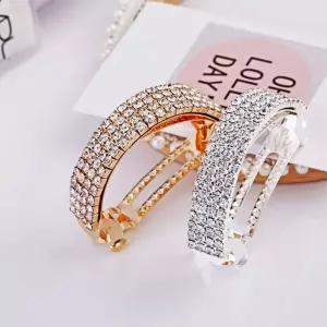 고퀄리티   여자 예쁜큐빅 반짝 반묶음 헤어핀 포니테일 올림머리