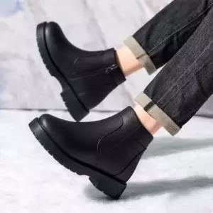 남자방한화 아이젠 부착 남성 가죽 앵클부츠 방한화 방수 털부츠