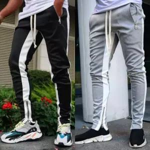 남성트레이닝바지 헬스바지 봄신상 패션팬츠 지퍼츄리닝 줄무늬 INSUM19 긴바지