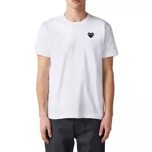 [꼼데가르송] 블랙 하트 와펜 패치 티셔츠 132642235