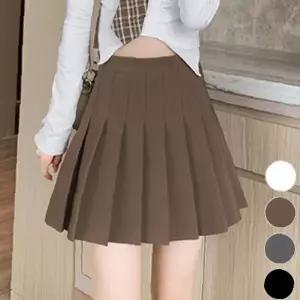 플레어 주름 테니스 스커트 미니 치마 학생 캐주얼 데일리 하의