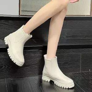 방수 장화 여성용 첼시 부츠 키높이 가벼운 레인슈즈 4계절 데일리 신발