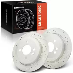 A-Premium 10.19인치 (259mm) 천공 및 슬롯 가공 후방 디스크 브레이크 로터 일부 Mini 모델 호환 - Cooper