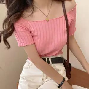 [퍼니메이커]여성 스모크 밴딩 크롭탑 데일리룩 커버업 캐주얼 여성티셔츠 여름맨투맨 여성여름티셔츠 여성