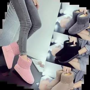 털부츠 여성 따뜻한 패션 스웨이드 방한 털 니트부츠