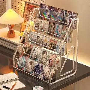 피규어 장식장 진열장 수납장 쇼케이스 전시장 바 디스플레이 랙 계단식 데스크탑 아크릴 소형 카드 컬러