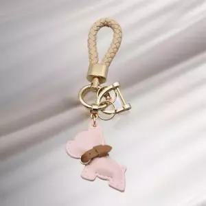 예쁜 여성 가죽 강아지 키링 차량용 키홀더 열쇠고리 하트키링 가방키링 차키링 강아지키링