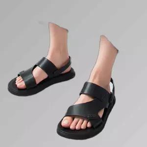 남성 꾸안꾸 소가죽 고탄력밴딩 쿠션슬리퍼 샌들 겸용