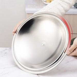 24/26/28/30cm 스테인레스 스틸 냄비 뚜껑 덮개 프라이팬 용 호환 원형 범용 호환 커버 주방 조리기구 부품