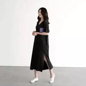 여성 3컬러 홈웨어 데일리 여름 브이넥 반팔 롱원피스