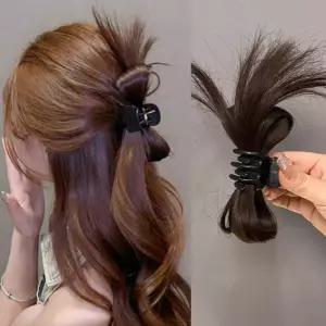 4컬러 페이크 인조모 가발핀 헤어집게핀