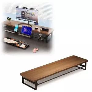 수납형 242PJJ72 컴퓨터 니터 받침대 소품 물품 보관 2단 슬라이딩 서랍형 PC 거치대 노트북 다