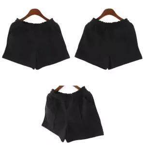 여성 3부 반바지 핀턱 트레이닝 밴딩 팬츠 데일리 UtG6+8zuT