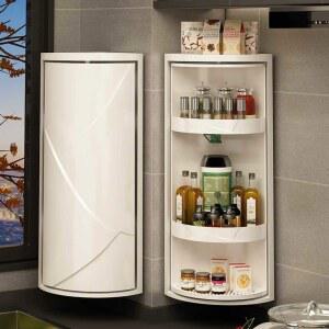 주방 보관함 회전양념통 코너회전선반 부엌 욕실 서랍 조미료선반 바구니 우드 회전식 여러