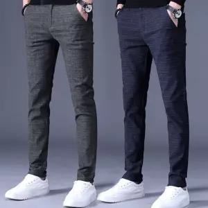 남성 외출 출퇴근 일자핏 체크 패턴 깔끔 슬랙스 바지 jEi4+9wJh