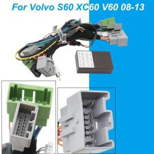 볼보 S60 XC60 V60 2008-2013용 CANBUS 디코더 박스가 포함된 자동차 라디오 배선 하네스 16핀 CD DVD 안드