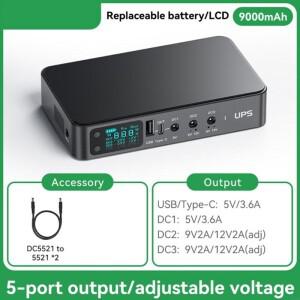 54DB 휴대용 UPS 전원 공급 장치 라우터 카메라 스피커 용 9000mAh/10400mAh/18000mAh 미니 5/9/12V 전압