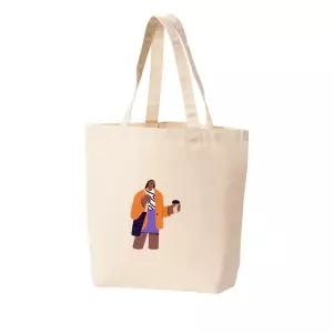 에코백 토트백 출근룩 커피 모닝 도시생활 그림 다양한 사이즈 twc8+1MZx