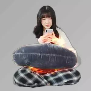 국산 밍크 극세사 온열 반달 쿠션 대형