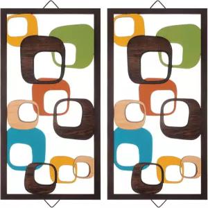 크로블리스풀 2개 미드 센추리 벽 아트 모던 데코 엘레강스 액센트 가정용 인테리어 패널 우드 아트용 추상