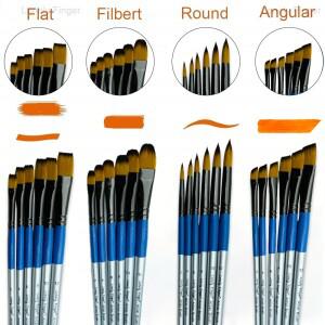 수채화 페인트 브러쉬 세트 아크릴 오일 잉크 캔버스 페인팅 얼굴 바디 네일 A용 호환 6개 나일론 헤어 아