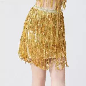 라틴댄스 스팽글 스커트 방송 사교 라인 댄스복 공연 무대의상