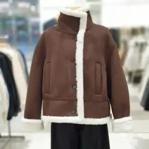 백화점 온앤온 루즈핏 하이넥 페이크무스탕 점퍼 NJM5WMB20