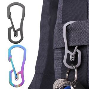 창의적인 티타늄 도금 등산 카라비너  캠핑 클립  키링 후크 키체인  거치대 걸이 버클  야외 도구  8 가지