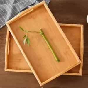 대나무 카페 쟁반 나무 원목 나무쟁반 사각 우드트레이 쟁반 손잡이 트레이