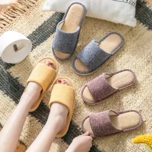 리얼린넨헤링본슬리퍼 층간소음방지 실내화 슬리퍼 실내화 층간소음방지 신발 여자 샌들 슬리퍼 욕실화 남