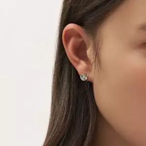 14k 클래식 랩 다이아몬드 베젤 귀걸이 1캐럿)_IGI감정서