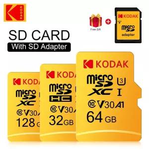코닥 마이크로 SD 카드 U3 메모리 클래스 10 32GB 64GB 128GB 256GB 4K 100 M/s 고속 어댑터 포함