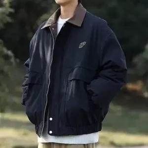 남자 카라 블루종 자켓 봄아우터 캐주얼한 가을점퍼 캐주얼 봄아우터 항공 집업 자켓 점퍼 남자 공항 블랙