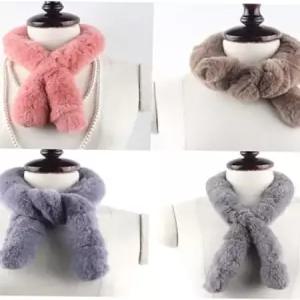 목도리 렉스 쁘띠 천연 토끼털 머플러 여자 여성