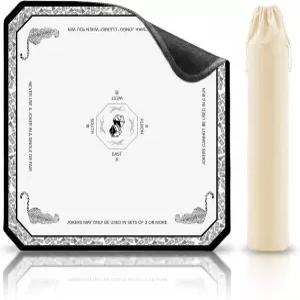 마작 매트 31인치 미끄럼 세탁 가능 내구성 마작용 방지 및 휴대용 소음 블랙 가방 테이블 감소 게임