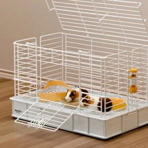 실내 토끼 케이지 새지 않고 사육장 않는 동물 기니피그와 씹어지지 방수 소형 트레이 화장실 햄스터
