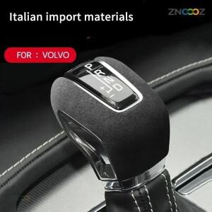 볼보 XC60 S90 V60 V90 S60 2015-IN 기어 박스 시프터 노브 케이스 스티커 용 스웨이드 자동차 헤드 시프트