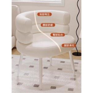 등받이 화장대 의자 스툴 양털 투명 램브로트 럭셔리 공주의자 뽀글이 화이트 인테리어