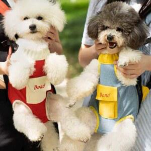 강아지외출가방 멜빵 사계절 앞뒤 이동장 가방 소형견 외출 편안한 강아지 띠 고양이