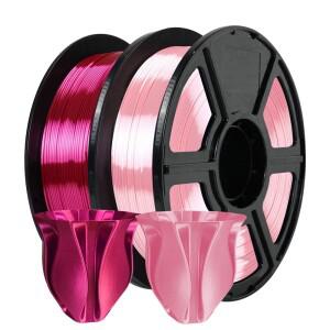 1.75mm 실크 로즈 & 핑크 3D 프린터 필라멘트 250g 고품질 PLA 소재 매끄러운 표면 스트링 없음 FDM 필름