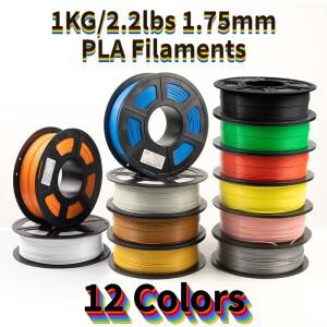 3D 프린터 재료용 PLA 필라멘트 와이어 블랙 화이트 그레이 오렌지 옐로우 다크 브라운 블루 레드 1kg/2.2l
