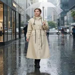 여성 성인 정장 트렌치 레인코트 골프비옷 방풍자켓 바람막이 우의