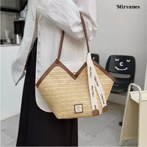 미르바네스 라탄 토트 숄더백 여성 여름 데일리 바스켓백 1737