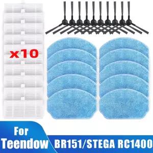 Teendow BR151 진공 로봇 액세서리 사이드 브러시 걸레 천 HEPA 필터 효율적인 마이크로 화이버 예비 청소